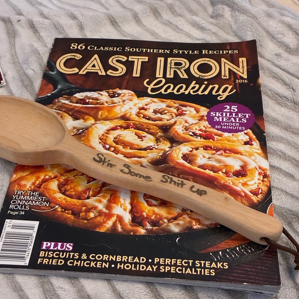 Classic Trade Paper Cast Iron Cooking   Wooden Spoon—Stir Some Shit Up!